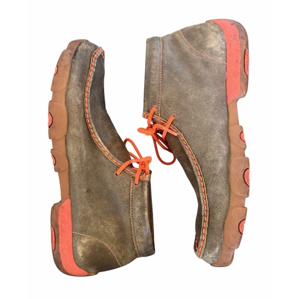 Twisted X Moc Toe Chukka Driving Moc Boots Neon Orange/Bomber Men's Size 9.5 - Picture 6 of 9
